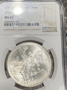 Stunning 1985 Mo Mexico 1 Onza (1 oz) .999 Silver Libertad Coin - MS67 NGC - Picture 1 of 7
