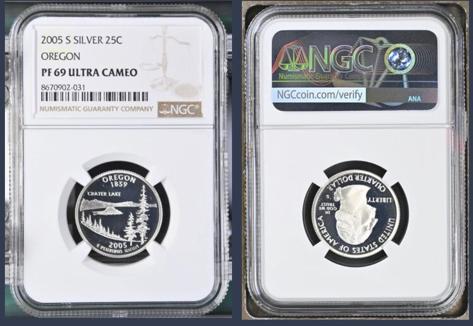 2005-S 25C Silver Oregon State Quarter PF 69 UCAM NGC - Image 1 of 1