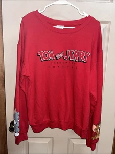 Sudadera Tom and Jerry Jr Talla L (11-13) Roja Vintage Estampado Gráfico - Imagen 1 de 8