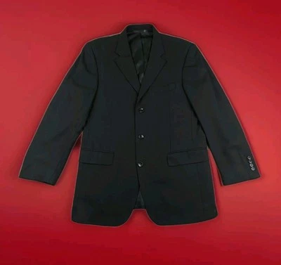 Emanuel Ungaro 男式 41 R 黑色 100% 羊毛西装外套运动外套西装夹克 FLAW — 第 1/4 张图片