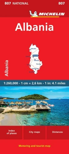 Albania - Michelin National Map 807 by Michelin [Sheet map, folded] - Imagen 1 de 1