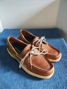 Sperry Top-Sider Intrepid 2 eye Tan Leather Boat Shoes 0276308 Size 7.5 M - Picture 1 of 24