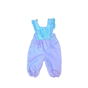 Mono infantil vintage años 80 Carters bebé niña rosa bordado con volantes - Imagen 1 de 5