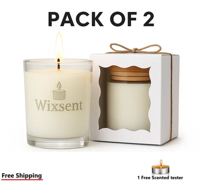 Premium 7oz Soy Wax Candles Pack of 2 – Unscented – Hand Poured Gift Set - Image 1 of 4