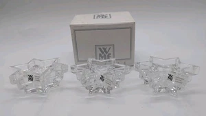 Starlight Mini Lead Crystal Candle Holders Set Of 3 WMF Germany 24% PbO  - Picture 1 of 13