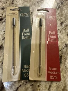 2 Cross Black medium ball point Pen Refill 8513 genuine NOS New In package - Picture 1 of 8