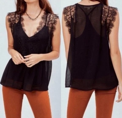LOVESTITCH Odette Black Lace Blouse Large  - Image 1 of 4
