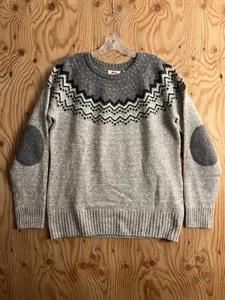 Fjällräven Damen XL Ovik Strick Pullover Wolle Fair Isle Nordic Elbow Patches - Bild 1 von 11