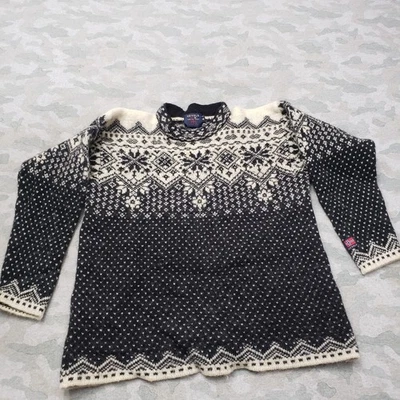 Devold Pullover Herren Medium schwarz Pulli Wolle Norweger Birds Eye Snowflake - Bild 1 von 4