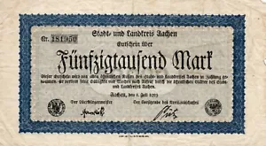Dinero de emergencia Aachen (Alemania) 50000 marcos 1923 Kel1a.1.1 - Imagen 1 de 2