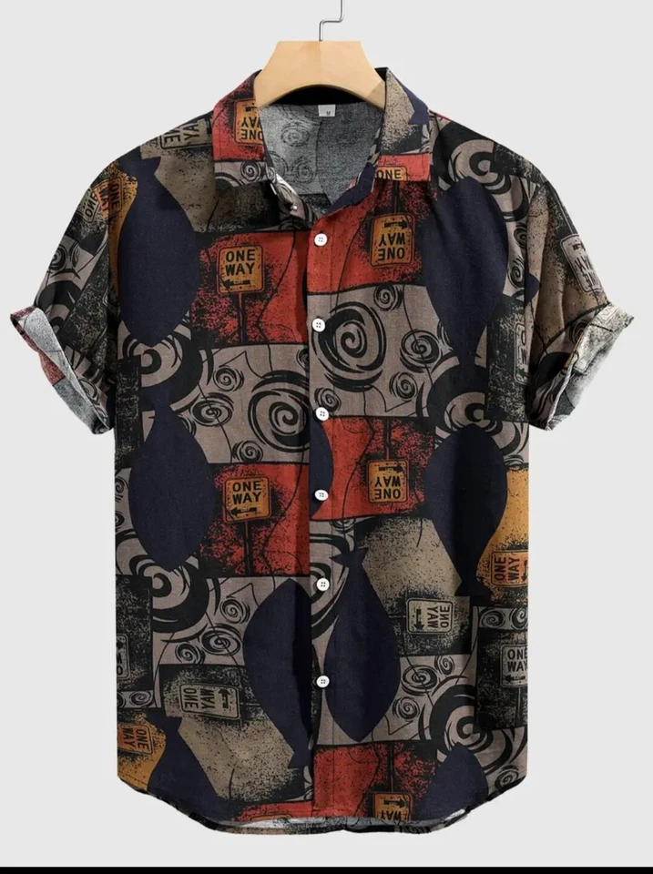 Men Clothes Fashion T Shirt Unique For Men Short Sleeve Short-sleeved  - Image 1 of 4