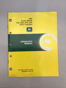 HOJA DELANTERA JOHN DEERE 390 PARA 870, 970 Y 1070 OPERADORES MANUAL OM-M79627 C9 - Imagen 1 de 6