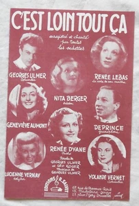Partition ancienne 1946 C'EST LOIN TOUT CA / Georges Ulmer... - Picture 1 of 2
