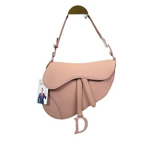 Christian Dior Saddle Matte Oblique Dusty Rose Leather Distressed Flap Bag - Picture 1 of 18