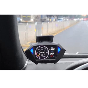 Neu Digital OBD2 Car HUD GPS Tachometer Turbo Volt RPM Time Oil Pressure Gauge - Bild 1 von 12