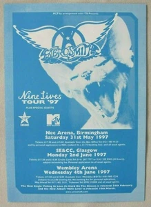 AEROSMITH 1997 NINE LIVES UK Tour 3 spettacolo promo/manubrio concerto su due lati - Foto 1 di 7