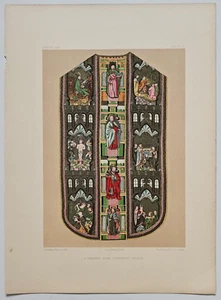 1858 ART TREASURES BOOK Mostra TESSUTO Stampa Cromo CASULA STONYHURST COLL - Foto 1 di 5