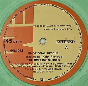 The Rolling Stones – Emotional Rescue / She's So Cold - Maxi Single Green Trans - Picture 1 of 4