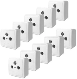 10x SAT Dose Antennen End Steck Auf Unter Putz 3 Fach Loch digital TV Kabel Weiß - Bild 1 von 12