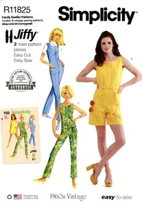 Simplicity R11825 JIFFY 1960s Jumpsuit & Romper w Front Zip Sz 6-14 UNCUT S9792 - Picture 1 of 4