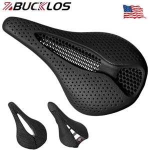 Sillín de bicicleta BUCKLOS 3D impreso carbono 143/155 mm MTB grava asiento de bicicleta de carretera 7x9 mm - Imagen 1 de 15