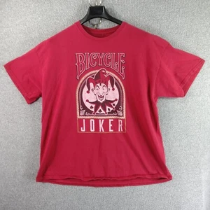 Plugg Bicycle Joker Shirt Mens XXXL Red Playing Cards Short Sleeve Taggless - Picture 1 of 13