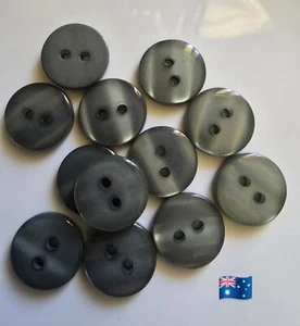 10pcs 15mm Green Tinge Black Pearl Style Acrylic 2 Hole Buttons - Picture 1 of 1