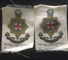 2x Military Cigarette Silk The Royal Sussex Regiment35th & 107th Foot  (ND 80)