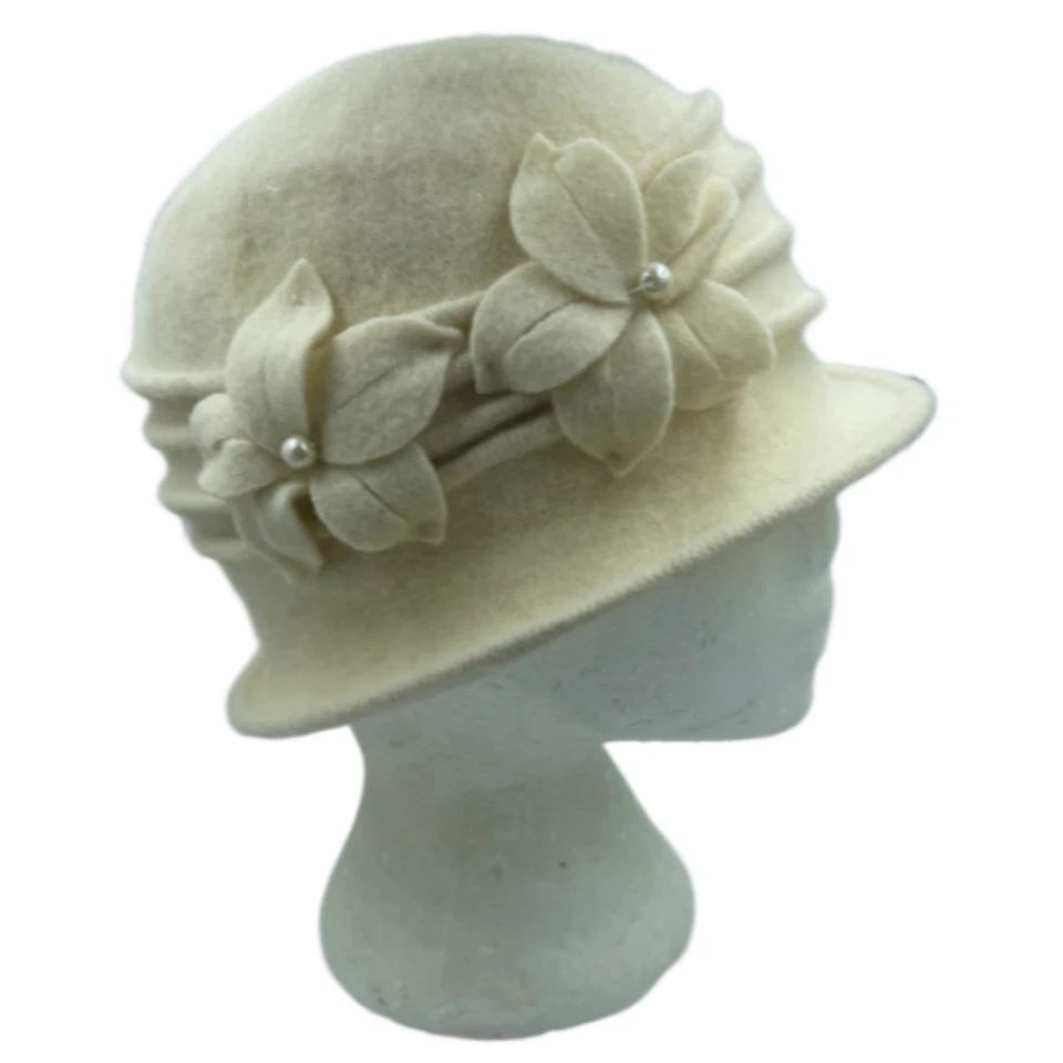 Women's Gatsby Look Winter 100% Wool Cap Cloche Bucket Beanie Bucket Hat - Image 1 of 1