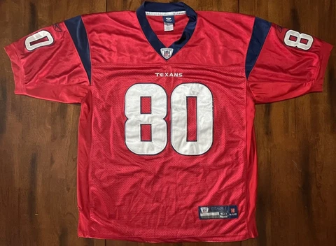 Houston TEXANS Andre JOHNSON NFL FOOTBALL JERSEY Reebok 50 SEWN Red 2003-2014 Cover