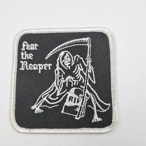 Fear The Reaper Patch schwarz weiß Skelett - Bild 1 von 3