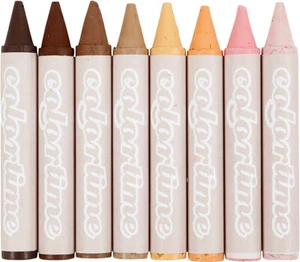 Crayons de peinture à la cire couleurs de peau L10 cm Ø15 mm 8 pcs craie de cire peintre à la cire craie de peinture à la cire - Photo 1/2