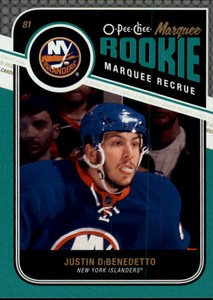 2011-12 O-Pee-Chee Islanders Hockey Card #575 Justin DeBenedetto Rookie