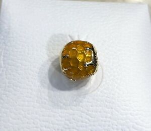 Pandora 18k Gold Plated, Golden Honey, Bee, Charm #767120EN158+FREE Gift Box+Tag