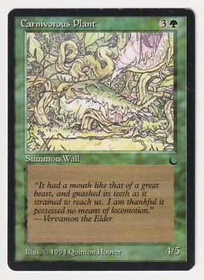 Carnivorous Plant Proof MP The Dark Artist Quinton Hoover 1994 WOTC MTG Magic AP - Image 1 of 2
