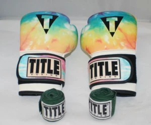 Title Boxing Tie-Die Multicolor Training Kickboxing Leather Gloves | Size: M - Picture 1 of 11