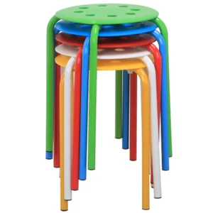 Plastic Nesting Stacking Bar Stools 17.3" Height 5 Pack 510992 Stackable Seats - Picture 1 of 2