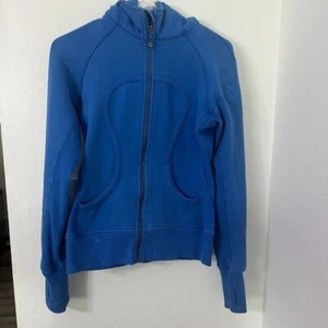 Lululemon Scuba Hoodie Size 4 Pipe Dream Blue Embroidered Athletic - Picture 1 of 6