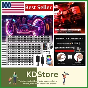 Motorcycle LED Underglow Kit - Multicolor, Waterproof with Brake Light Feature - Picture 1 of 11