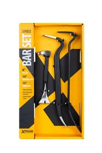 XTrade 3 Piece 8" Pry Lever Bar,14" Wrecking Crow & 15" Utility Bar Set X0900006 - Picture 1 of 1