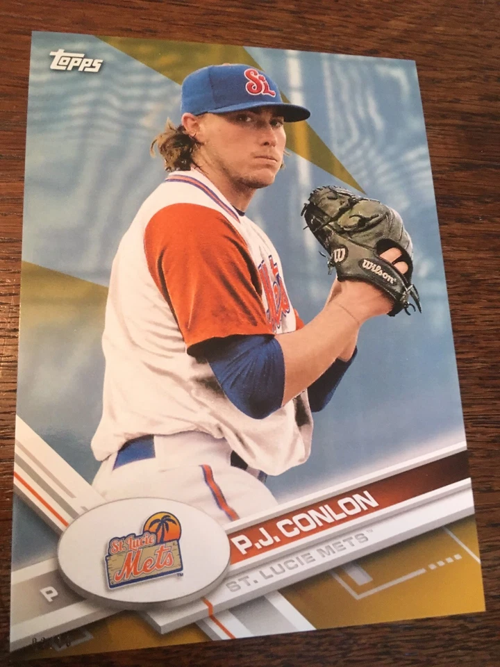 2017 Topps Pro Debut Jumbo 5x7 P.J. Conlon Mets 44 #'d 02/10 Gold - Image 1 of 1