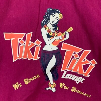 Camisa Retro Hilton Bowling XL Tiki Lounge Shake Shimmy Vino y Amarillo Excelente Foto 1 de 4