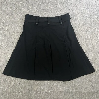 Pierre Cardin Women's Skirt Size 6 Black Mini Tie Waist Pleated Flowy - Image 1 of 4