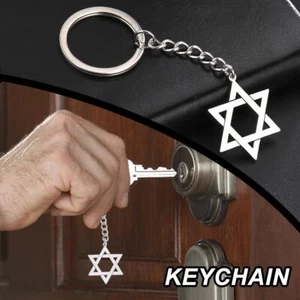 Davidstern Schlüsselanhänger Israel Jüdisches Hexagramm Schmuck ψф Trend R BXH - Bild 1 von 10