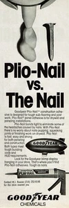 1978 Vintage Print Ad Goodyear Chemicals Plio-Nail vs. The Nail Bonds Blimp - Picture 1 of 2