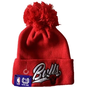 Chicago Bulls NBA Ultra Game Knit Hat Beanie NWT Red White Black Embroidery - Picture 1 of 7