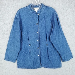 Coldwater Creek Hemd Damen mittelblau Jeanshemd Knopfleiste Langarm - Bild 1 von 9