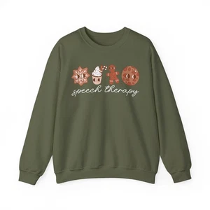 Speech Therapist SLP Sweatshirt Weihnachten Abschluss Rundhals Pullover Shirt - Bild 1 von 5