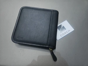 Coach 12 CD Case In Black Leather - Picture 1 of 6