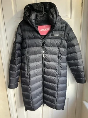 Woman Winter Jacket Puffer Coat JACK1T R3D Extra Long Black Size Large Rrp £355 - Image 1 of 4